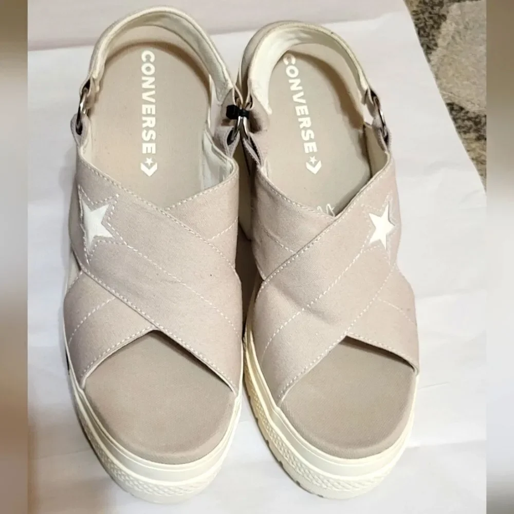 Converse Women's Beige Platform Espadrille Sandals